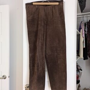 Leather brown pants